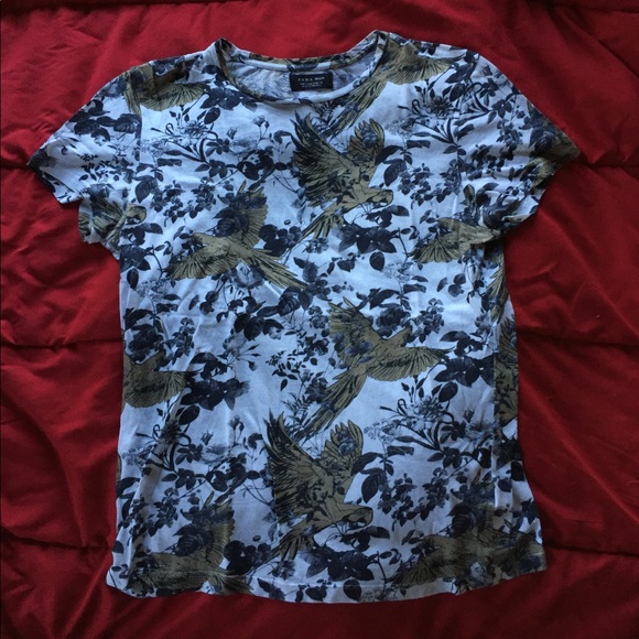 ZARA Man Floral T-Shirt - Picture 1 of 3